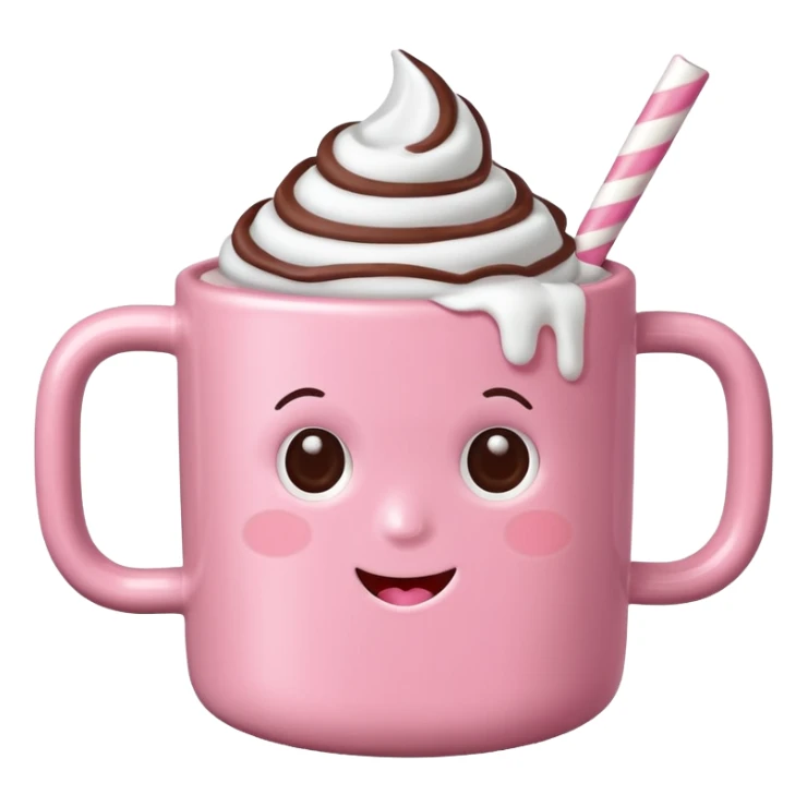 Marshmallow pink hot chocolate no face sticker