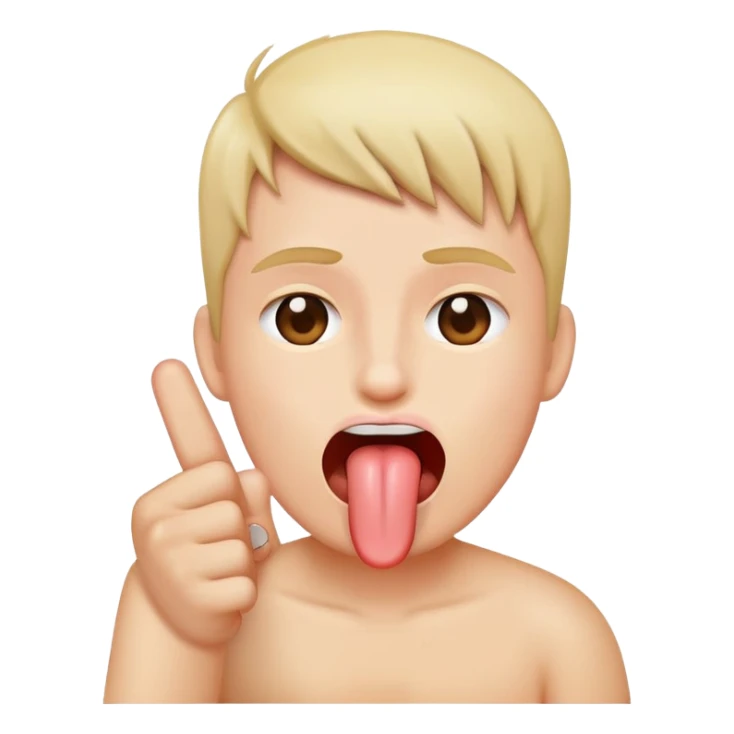 Sticking the tongue and middle finger sticker