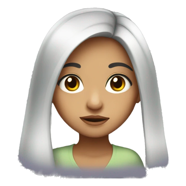 Cute hispanic girl with big eyes and long hair sticker