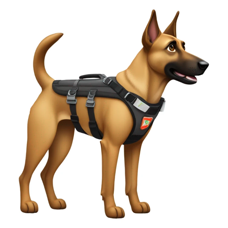 Search and rescue malinois dog sticker