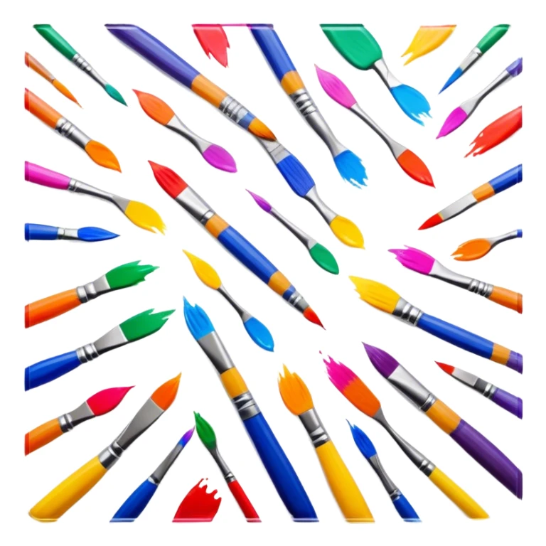 Glass painting icon, hand-painted colorful patterns on a glass surface, visible fine paintbrush and glass object like a vase or decorative plate, bright vibrant colors, no finished artwork, just the painting process, minimalistic style, clean lines, transparent background. sticker