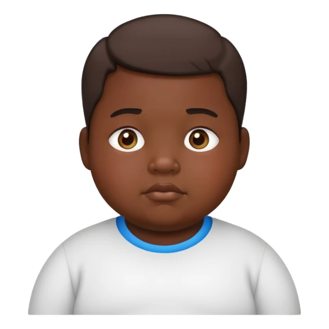 kind of dark skin short fat kid with double chin sticker