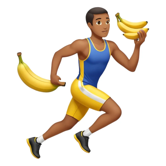 Athlete with prize in hand bleeping on banana peel  sticker