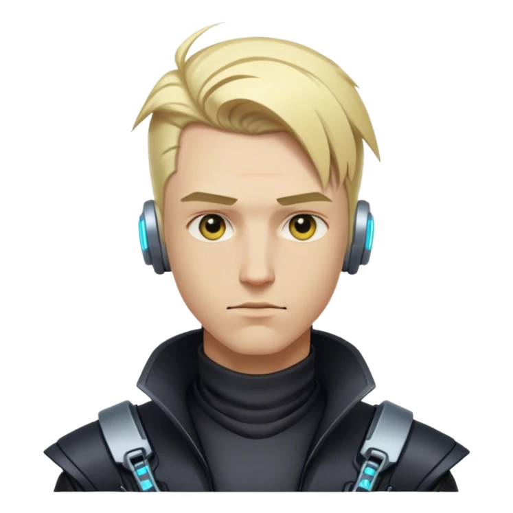 male cyber punk blond  sticker