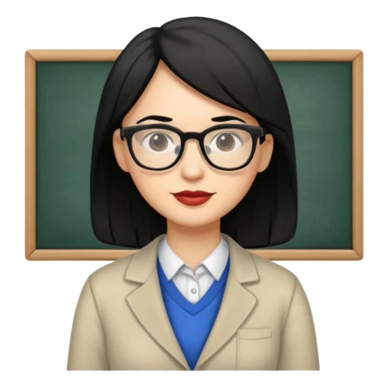 TEACHER LIGHT SKIN BLACK HAIR FULL BODY sticker