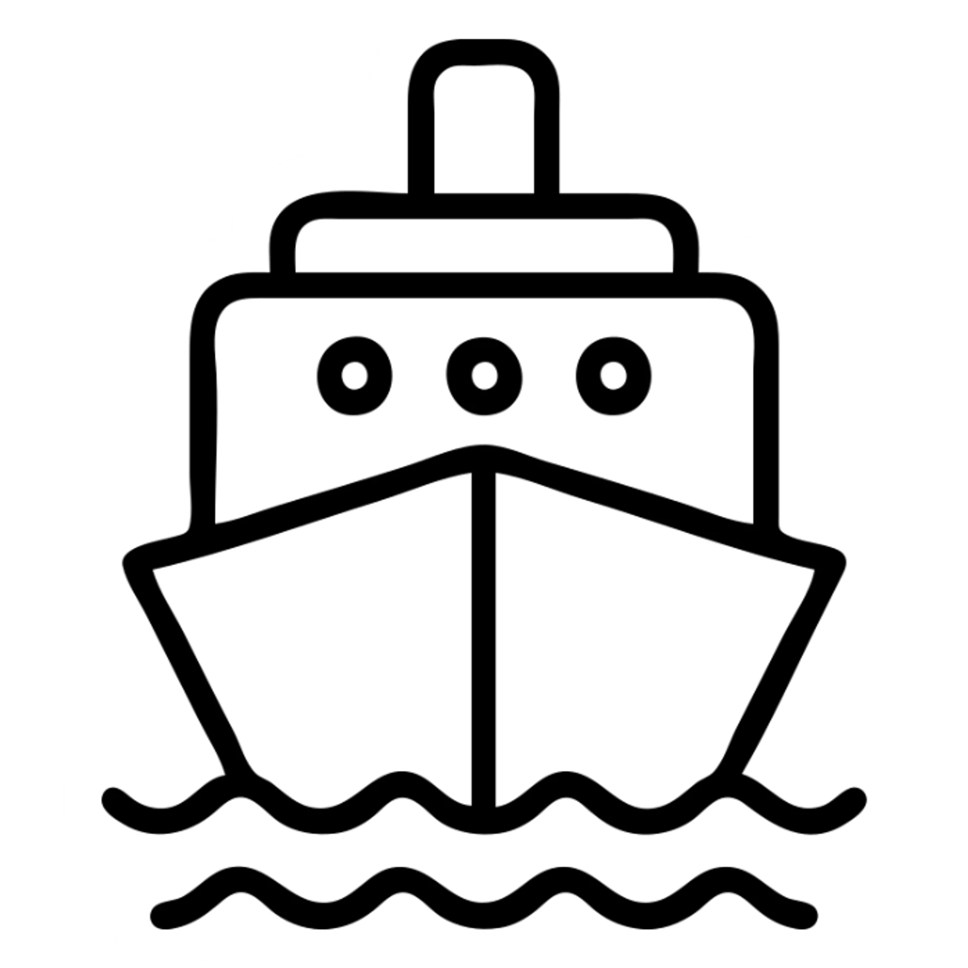 cruise ship, outlined icon style sticker