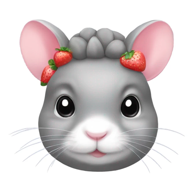 chinchilla with strawberry and pastel bow on its head￼ sticker