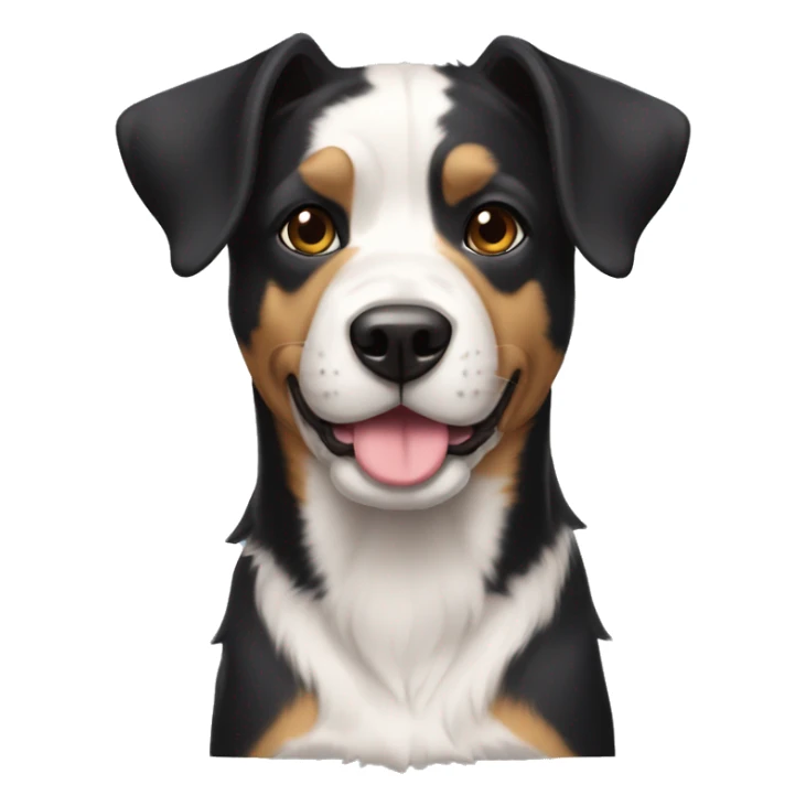 black tri color american bollie with cropped ears sticker