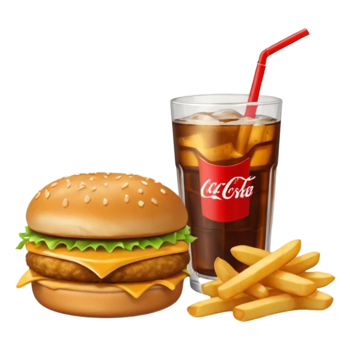 French fríes mc chicken and a coke sticker