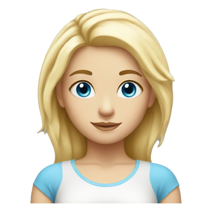blonde yoga girl with blue eyes sticker