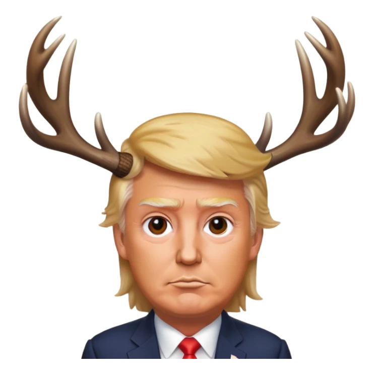 Trump with deer antlers sticker