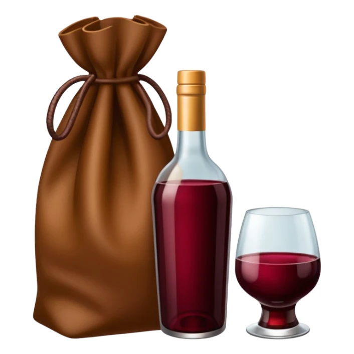 Emojis de vinho vermelho, bolsa, sticker