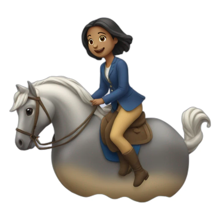 Une femme sur un dauphin sticker