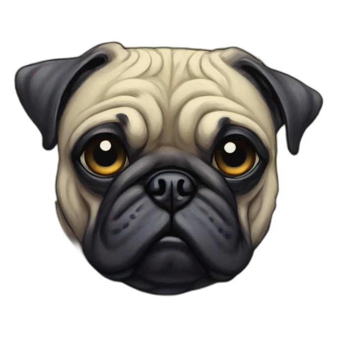 A cyberpunk pug in Art Nouveau style during 1910 sticker