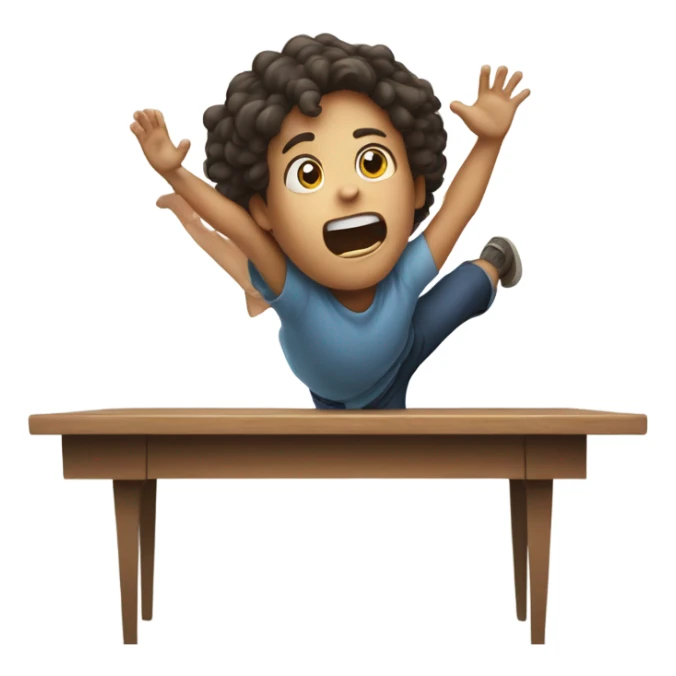 kid fall of the table  sticker