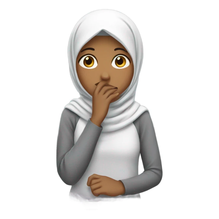 The girl is facepalming, expressing frustration, embarrassment, or disbelief. With hijab. sticker