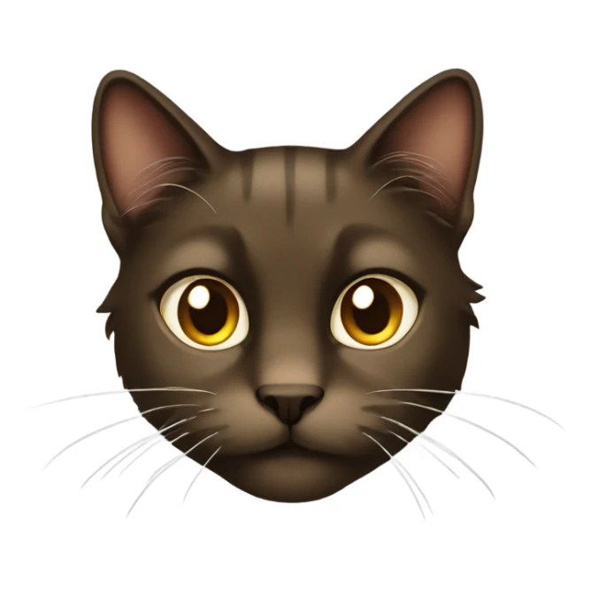 Long hair brown cat dark sticker