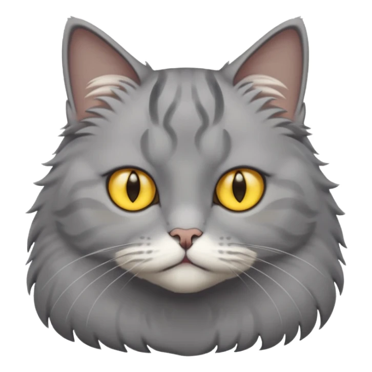Grey cat yellow eyes sticker
