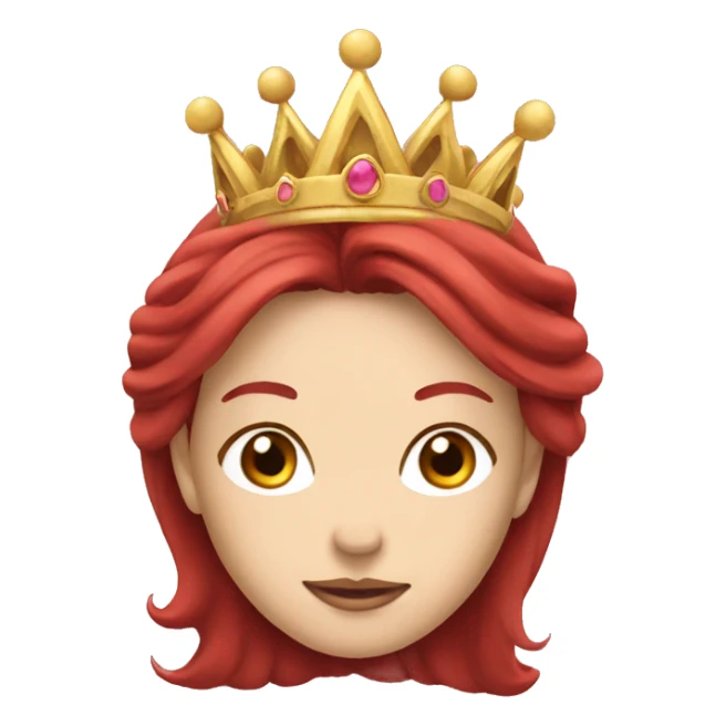 princess crown on red long hair sticker