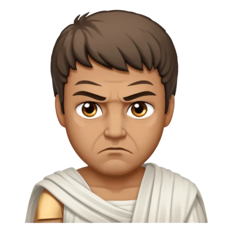 evil man with greek dress toga sticker