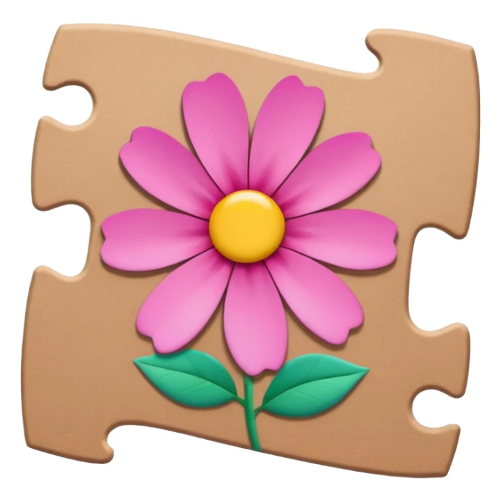 One piece of the puzzle + flower sticker