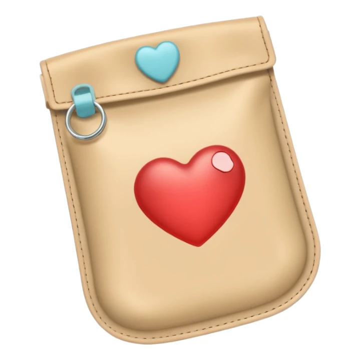 an ostomy bag in beige with a little heart sticker