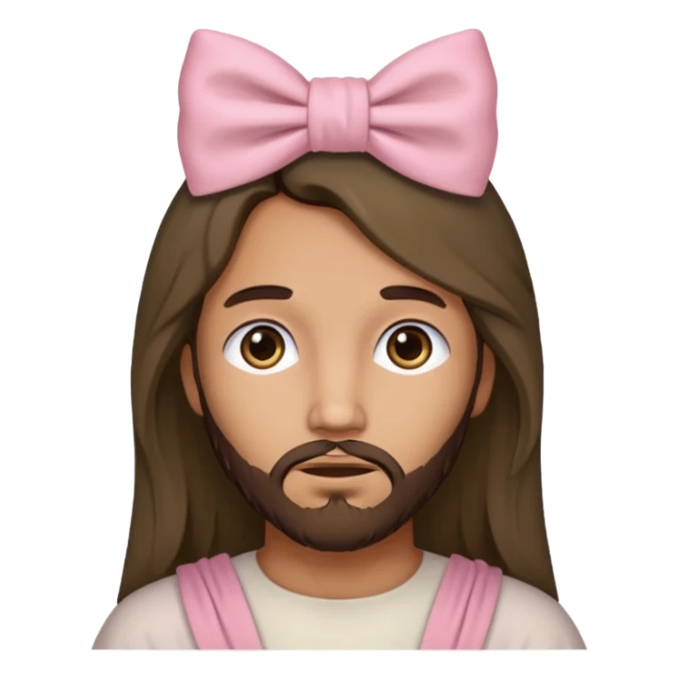 a historical accurate jesus with a super pale pink bow sticker