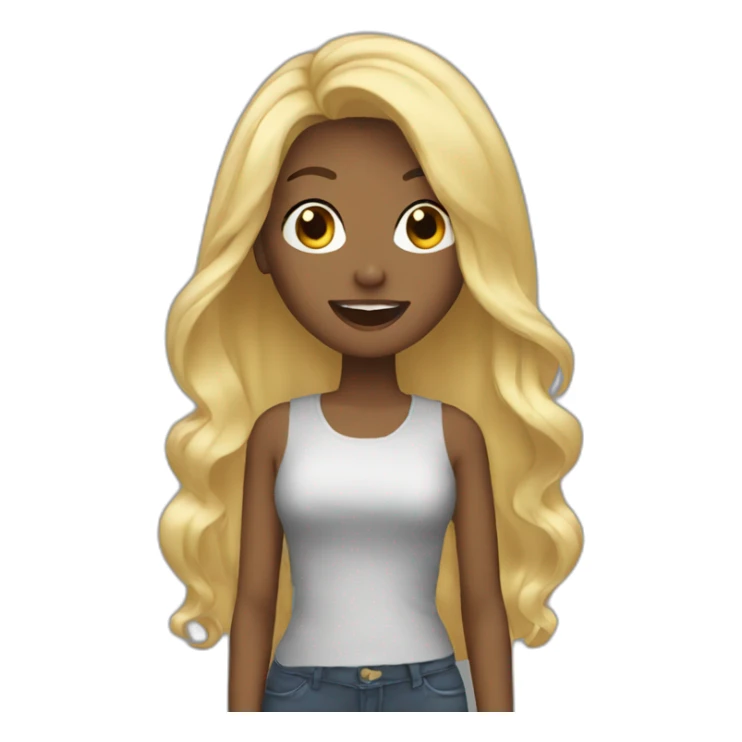 Blonde girl straight hair singing sticker