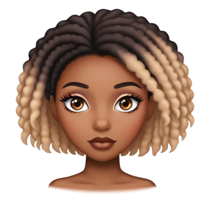 black girl with lashes and makeup sticker