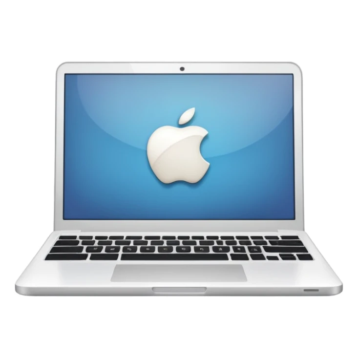 
a white laptop on a black background sticker