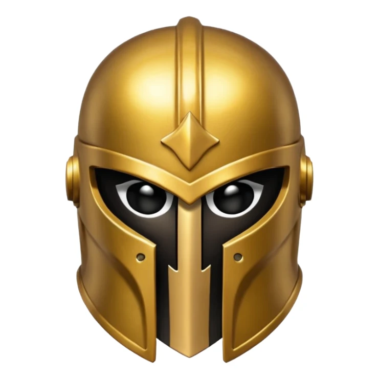 Gold spartan helmet the face is blacked out white eyes  sticker