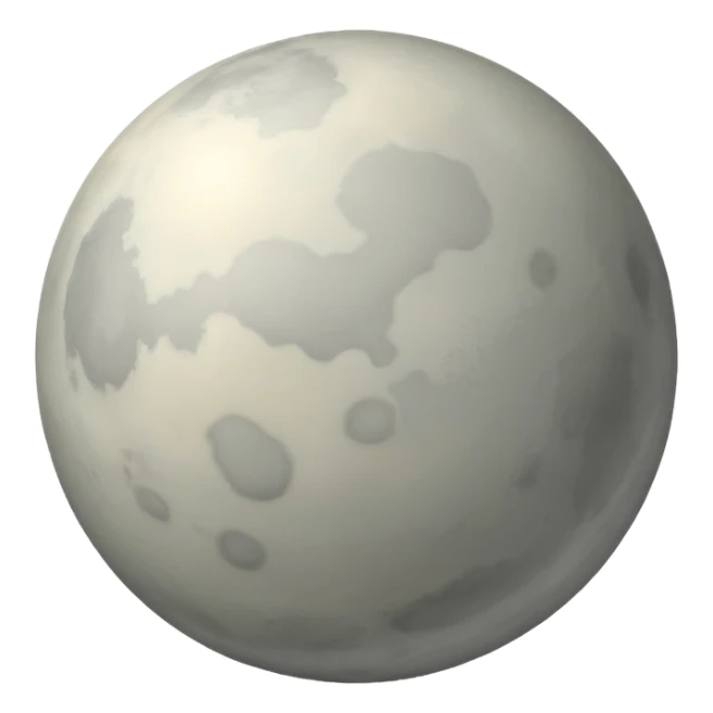 Venus planet emoji, pale grey sphere, subtle soft blurred surface, no visible features, simple and round sticker