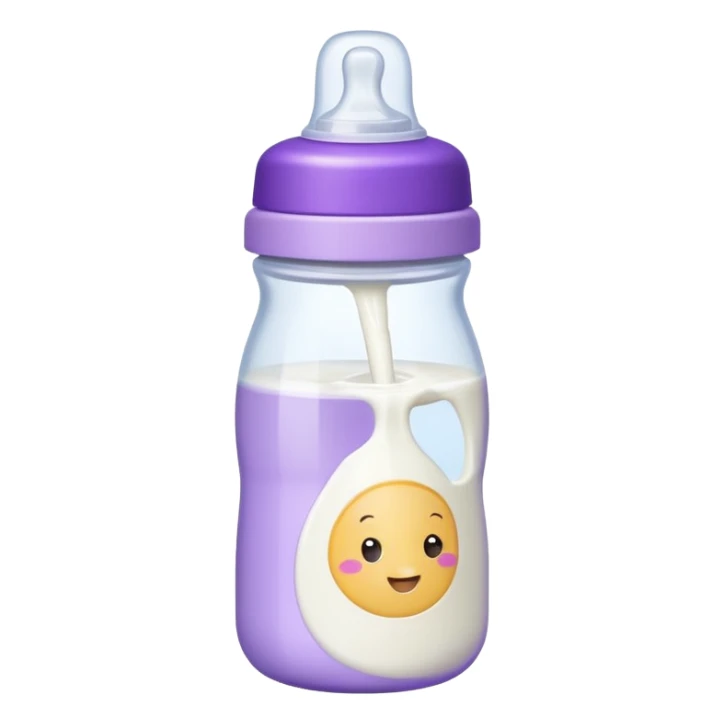baby bottle white and purple sticker