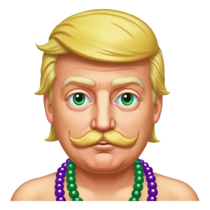 Donald trump at Mardi Gras with a moustache  sticker