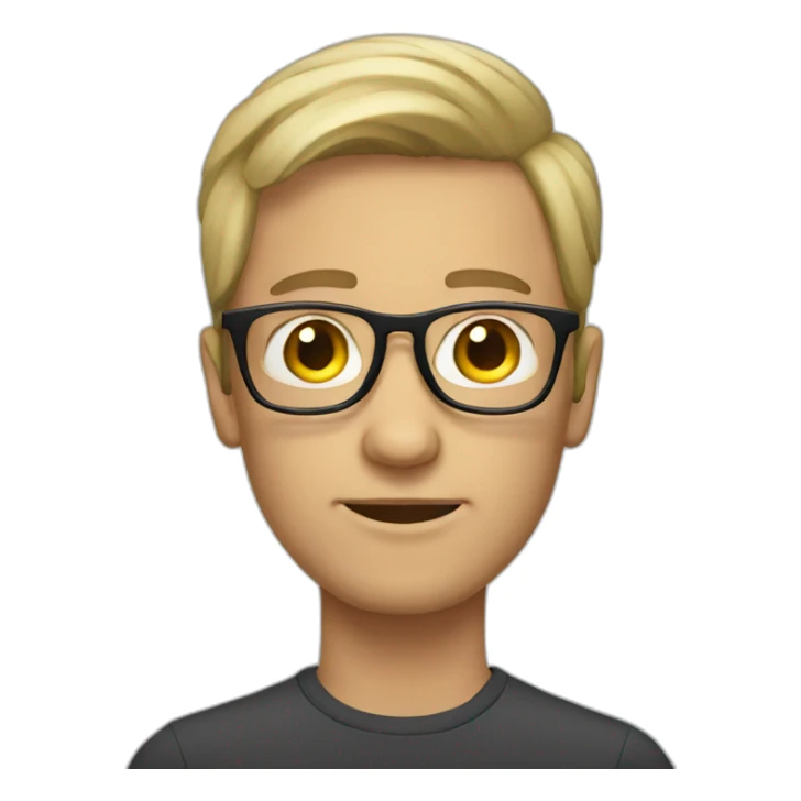white man with glasses sticker