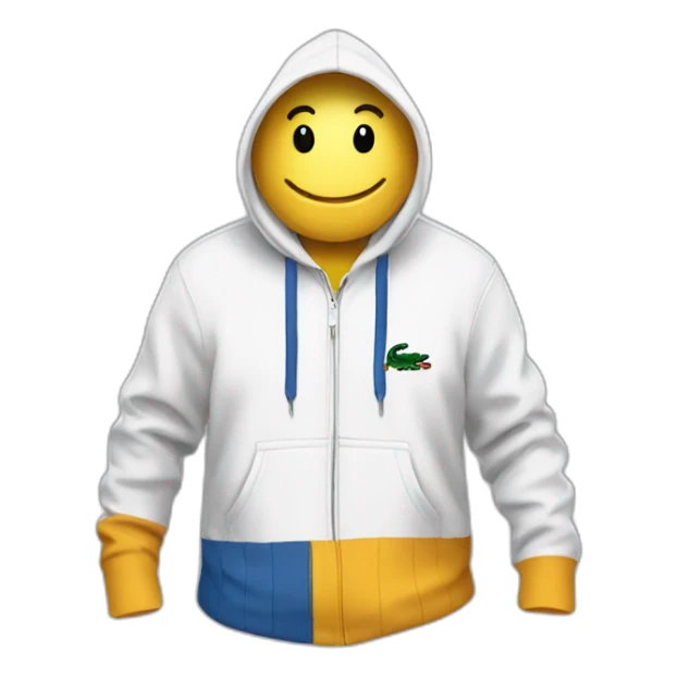 Lacoste smiking friends with white lacoste hoodie sticker