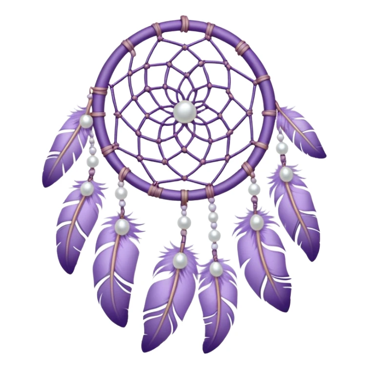 Pastel Violet lavender dreamcatcher, white bead pearls  sticker