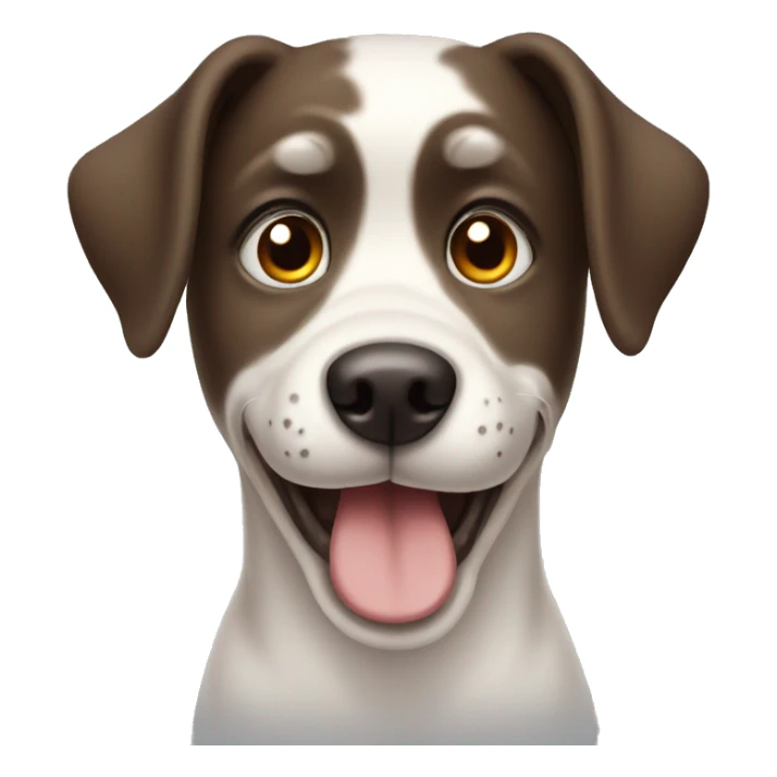 a smiling dog with big eyes sticker