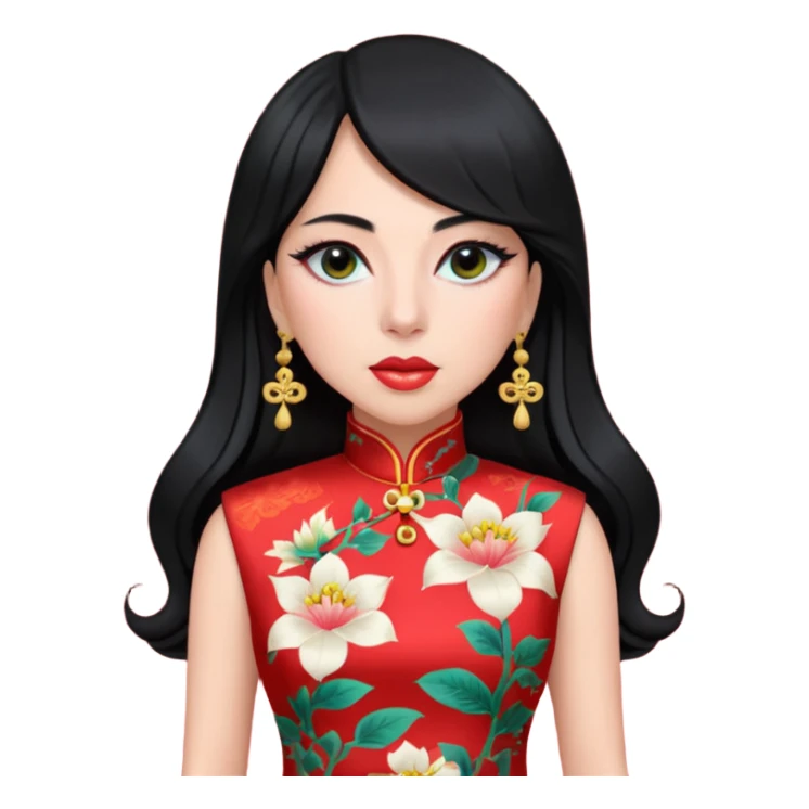 Lady Gaga, wearing cheongsam sticker