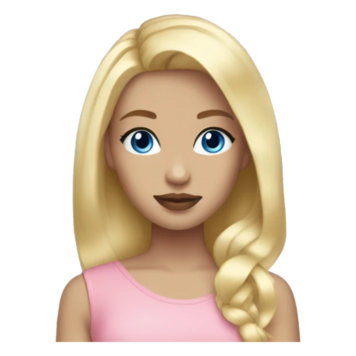 Girl Blonde hair blue eyes pink lips sticker