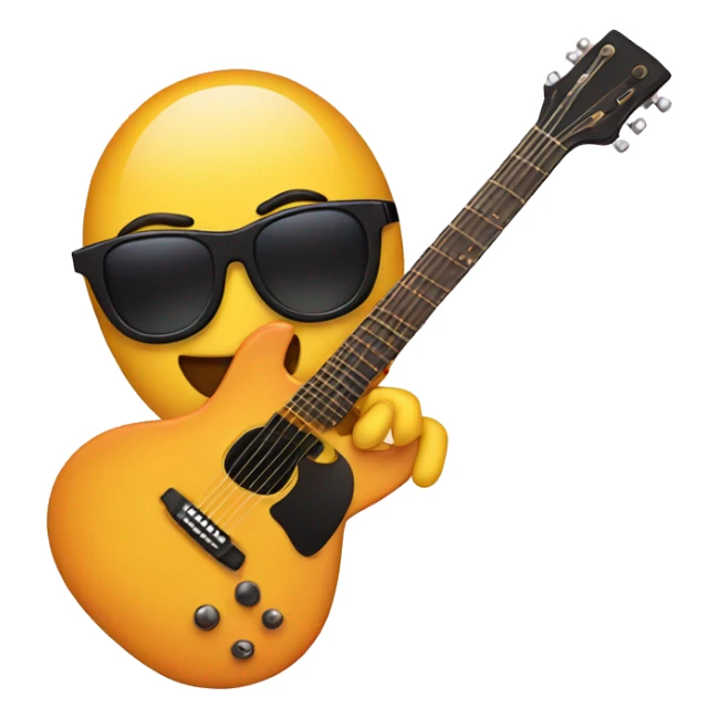 guitar with eyes wearing sunglasses sticker