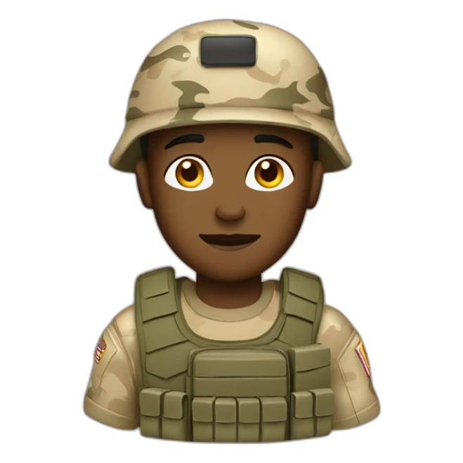 Military soldier with desert camo sticker