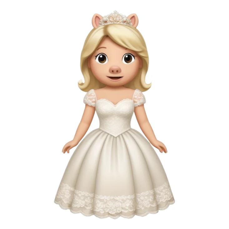 Miss piggy in a wedding dress sticker