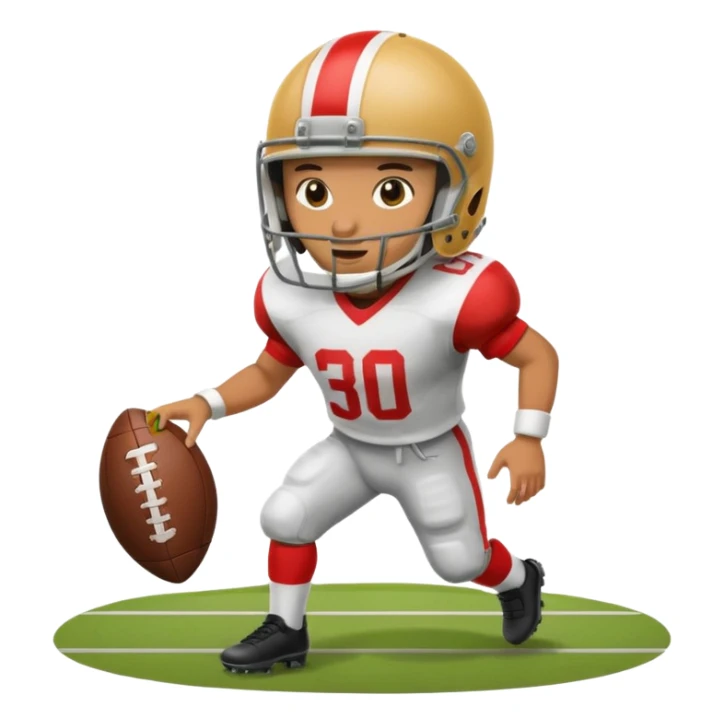 A person playing football on the field sticker