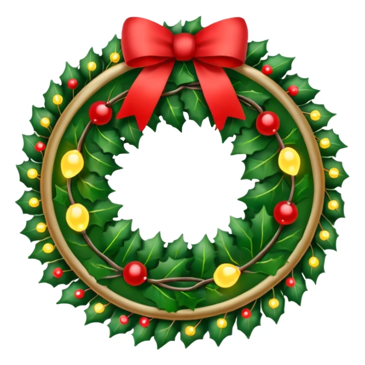 Christmas wreath with lights sticker