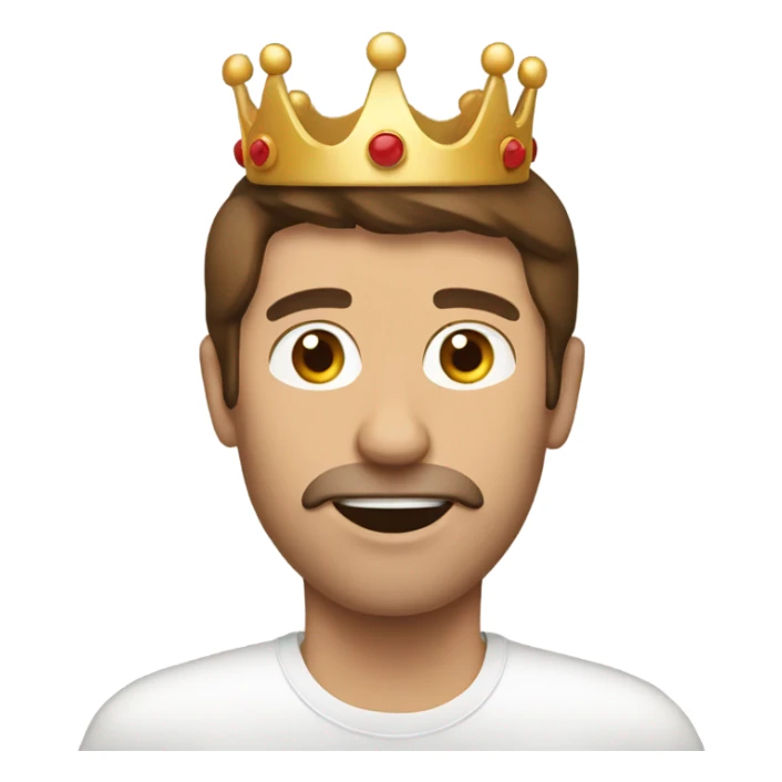 brown haired man with crown eaten sandwich  sticker