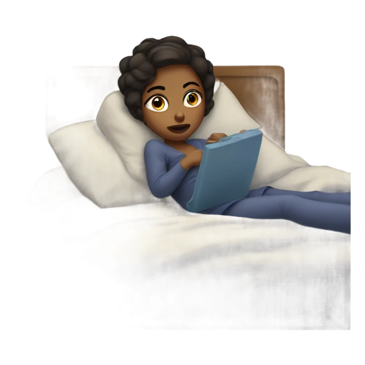 Girl in bed watching tv sticker