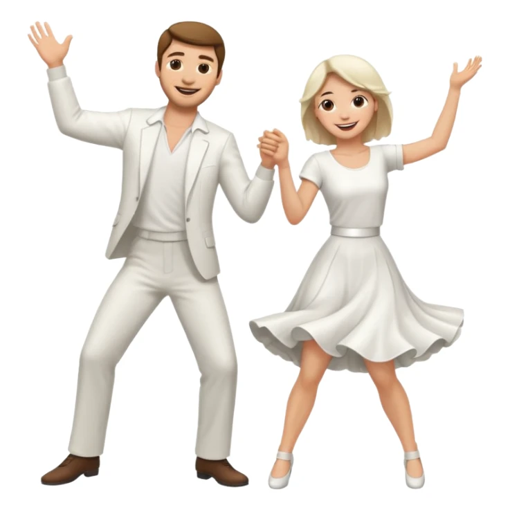 Man and woman dancing white sticker
