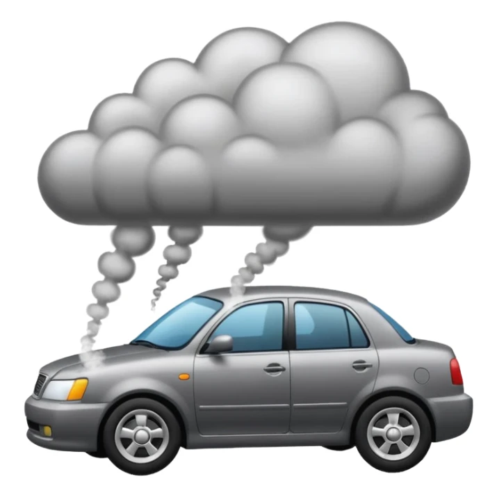 smoke coming out of a car silencer  sticker