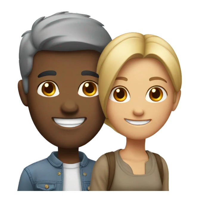 smiling couple in casual attire sticker